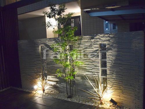 施工例：植栽灯ガーデンライト照明 TAKASHOタカショー シンプルLED