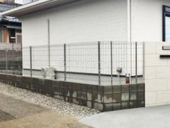 スチールメッシュ フェンス YKKAP イーネット3F型 スチール柱 境界・メッシュ ブロック塀 （化粧ブロック） ユニソン シャモティ 